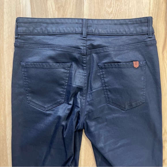 Mossimo Dutti Skinny Fit Leather Like Jeans Dark Blue Navy Size 6 - Picture 5 of 11